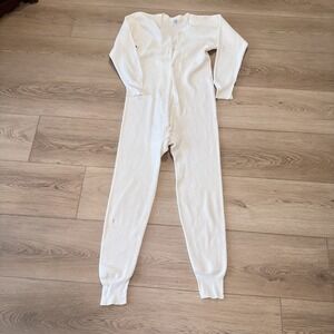 Vtg Sears Roebuck & Co Long Johns Thermal Underwear  Size 46 Ivory